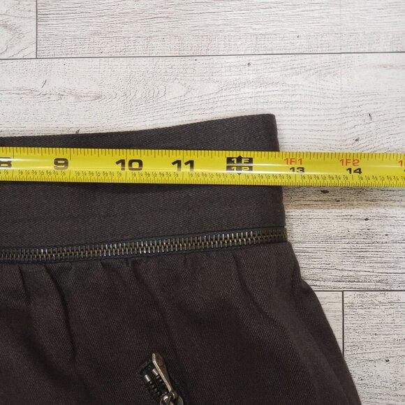 VTG Laurèl by Escada Military Moto Midi Skirt Zipper Split Brown Size 36 US 2/4 - Picture 8 of 12